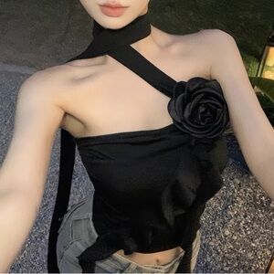 WORE ONCE. CLASSY TOP WITH ROSE MULTI-WEAR